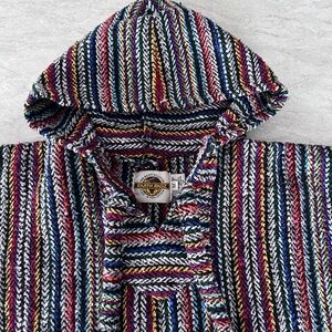 Earth Ragz Vintage Mexicali Blues Baja Hoodie Women’s M Pullover Knit Sweater